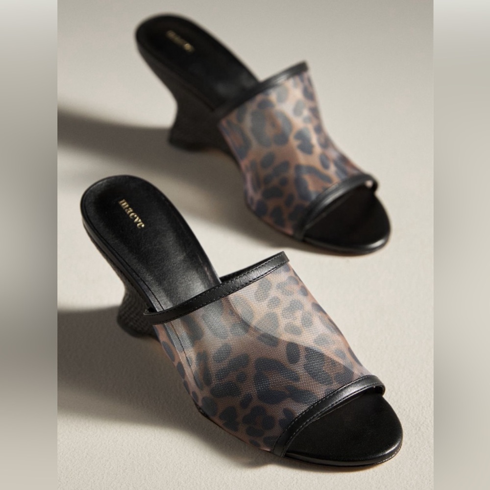NEW Anthropologie Maeve Mesh Wedge Heels